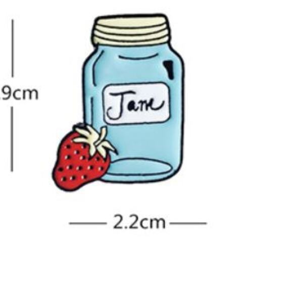 Blue Jane Canning Jar Pin Brooch - Picture 2 of 3